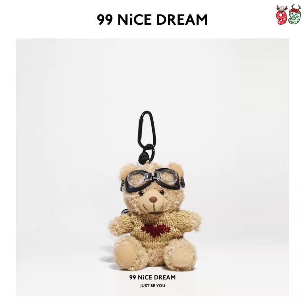 Charm Gấu Mặc Áo Đen Treo Túi Xách Gấu Bông Dễ Thương, Charm Treo Túi Móc Khóa Bông Quà Tặng