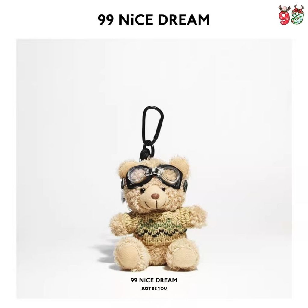 Charm Gấu Nâu Mặc Áo Treo Túi Xách Gấu Bông Dễ Thương, Charm Treo Túi Móc Khóa Bông Quà Tặng Xinh